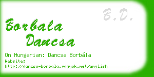 borbala dancsa business card