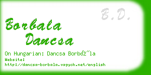 borbala dancsa business card